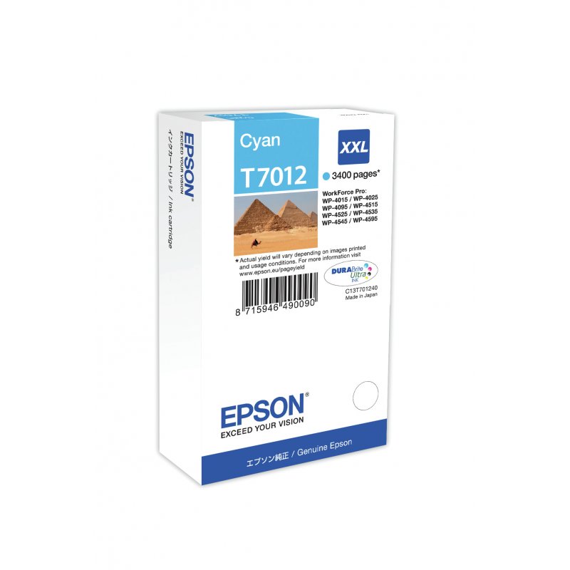 Cartouche d'encre Epson compatible T7012 XXL (Cyan)