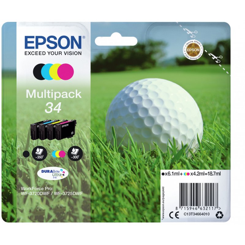 Epson compatible DURABrite Ultra Ink Tintenpatrone 34 - 4er Pack - Schwarz, Cyan, Magenta, Gelb