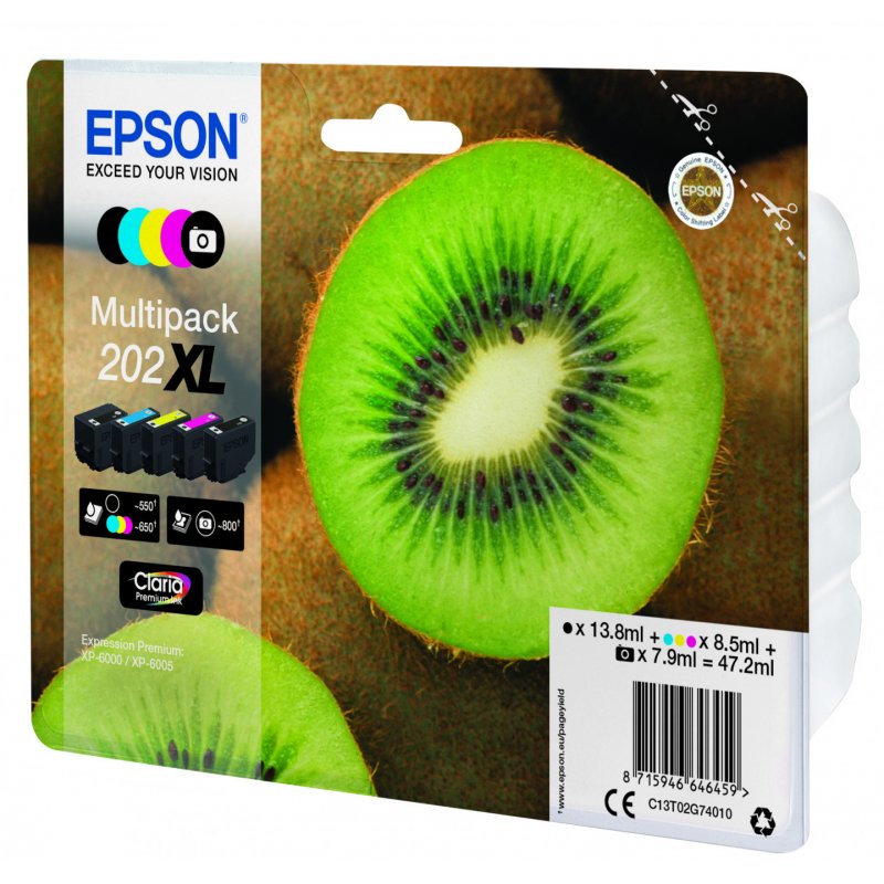 EPSON Cartouche Encre Multipack 202XL - Noir/Couleur (C13T02G74020)