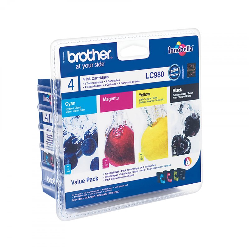 Pack 4 cartouches d'encre Brother compatible LC980