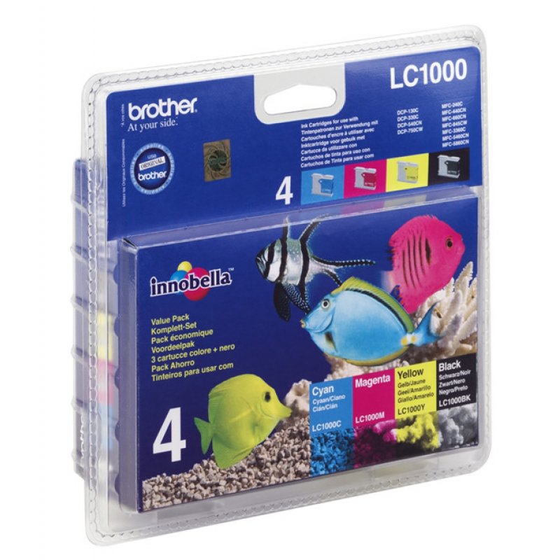 Brother LC-1000 ink cartridge 4 pc(s) Original High (XL) Yield Black, Cyan, Magenta, Yellow