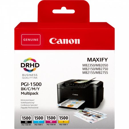 Canon Multipack de cartouches d'encre PGI-1500 BK/C/M/Y