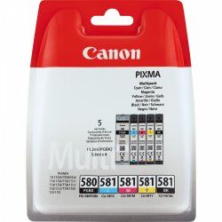 Canon PGI-580 PGBK/CLI-581 CMYBK Multipack - 5er-Pack - Schwarz, Gelb, Cyan, Magenta - Original - Tintenbehälter