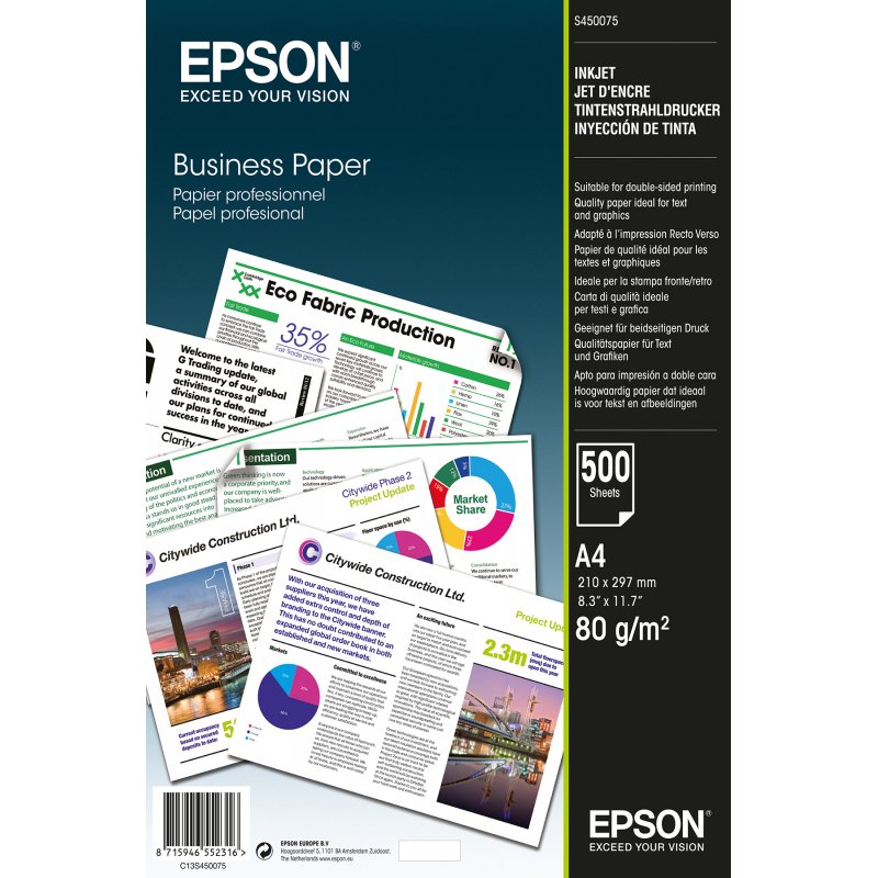 BUSINESS PAPER 80GSM 500 SHEETS CONSUMABLES: A4.80G/M