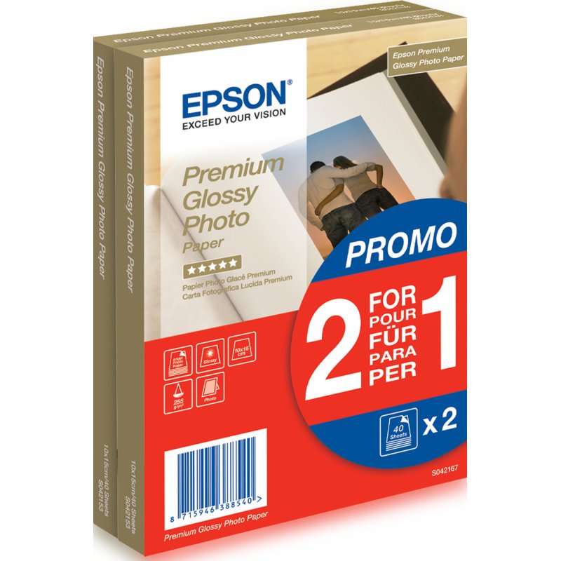 EPSON Papier photo Premium Glossy, 10 x 15 cm