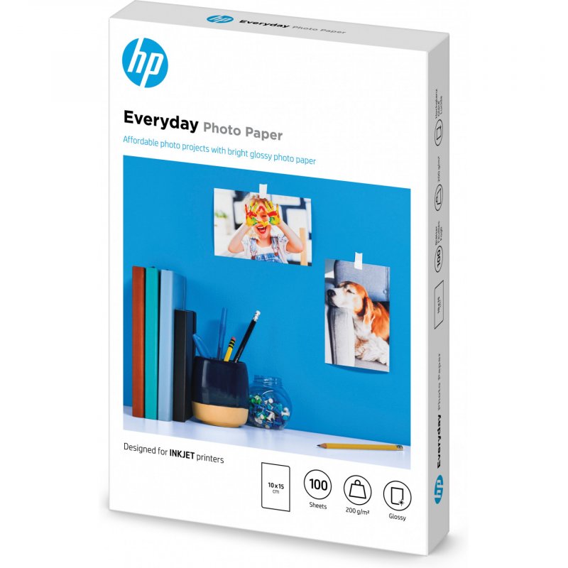 Papier photo HP Everyday Glossy - 100 feuilles 10x15