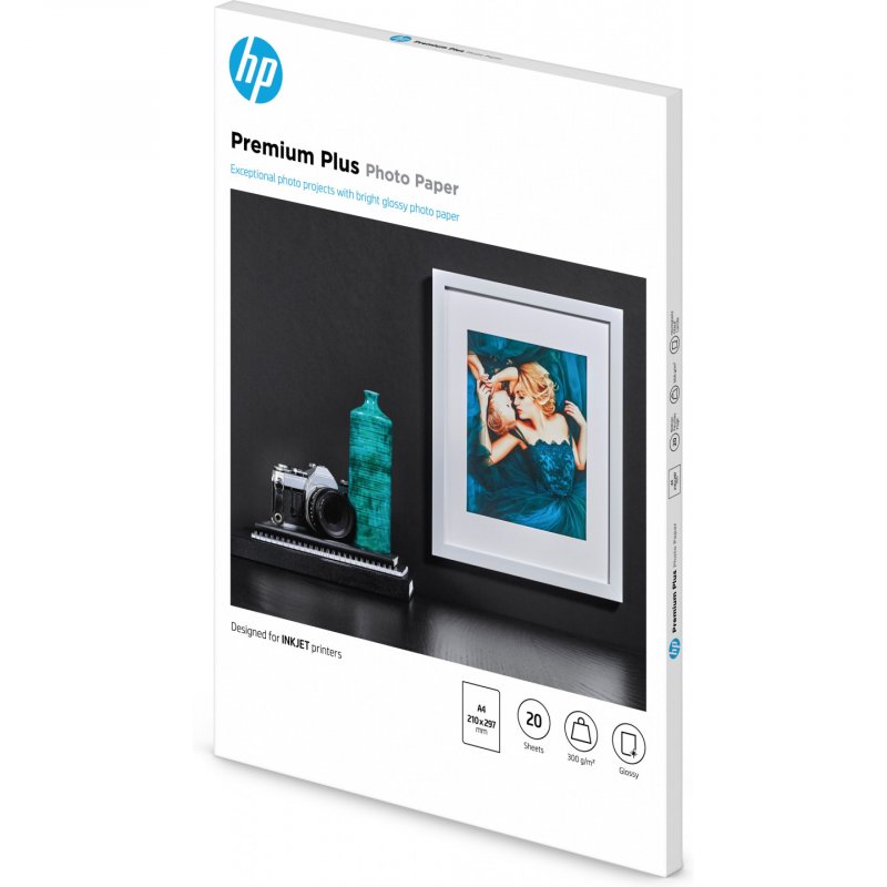 Papier photo HP Premium Plus Brillant - 20 feuilles A4