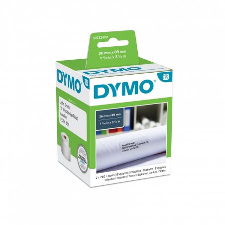 DYMO Etiquettes d'adresse LabelWriter, 89 x 36 mm, blanc