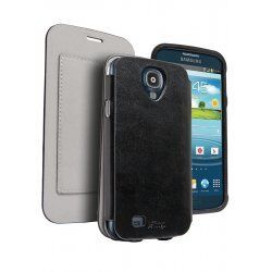 Etui avec rabat simili cuir pour Galaxy S4 - Black