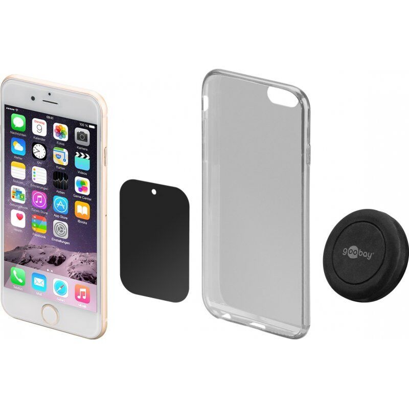 Support magnétique de téléphone sur grille d'aération Goobay compatible (Noir)