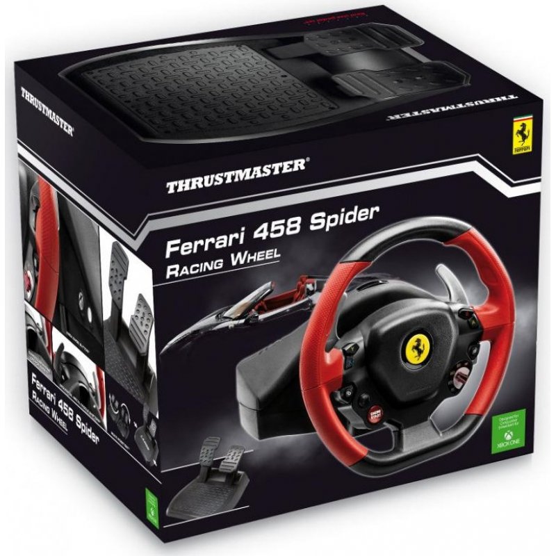Thrustmaster Ferrari 458 Spider Noir, Rouge Volant + pédales Xbox One