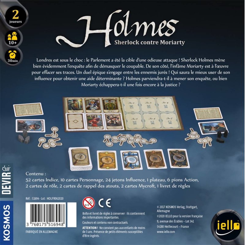 Iello Holmes 30 min Board game Detective