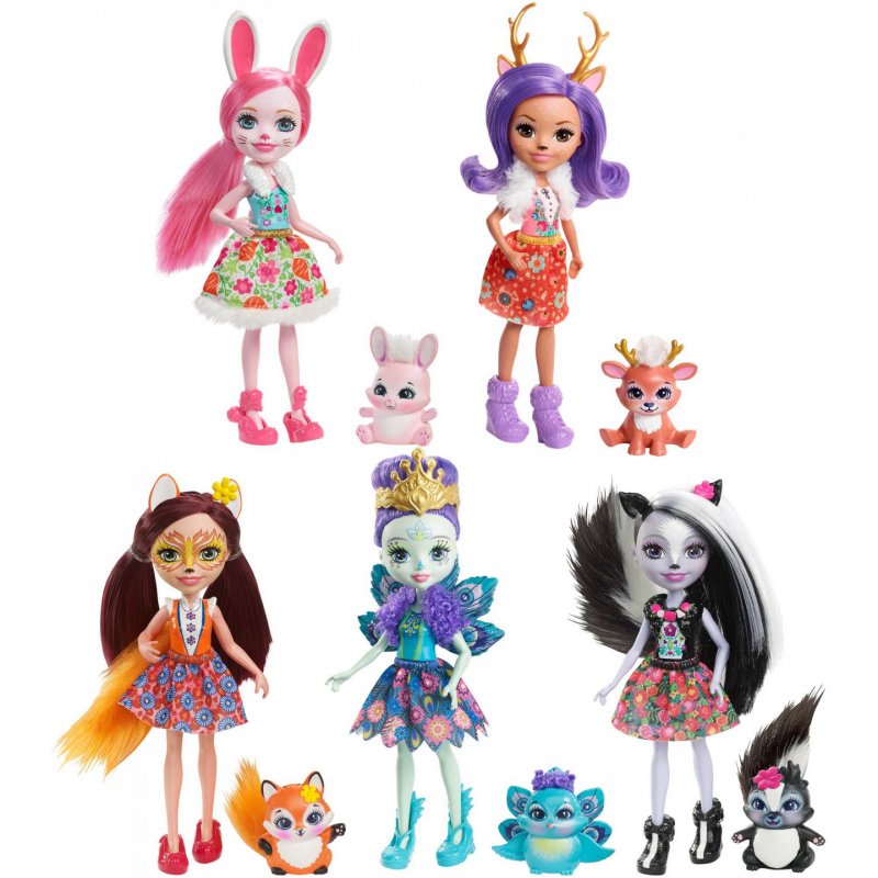 Poupée Mattel compatible Enchantimals - Mini-Poupée & Animal 15cm (Modèle assorti)