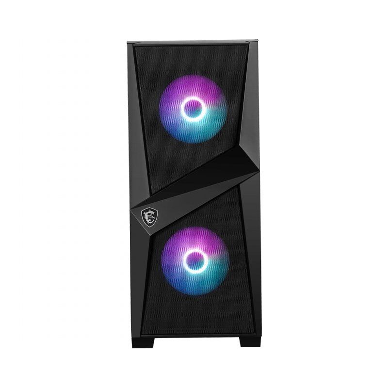 MSI MAG FORGE 100R Mid Tower Gaming Computer Case 'Black, 2x 120mm ARGB PWM Fan, 1x 120mm Fan, 1-6 ARGB Hub, Mystic Ligh