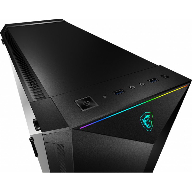 Boitier Moyen Tour ATX MSI compatible MPG Gungnir 100 RGB avec panneaux vitrés (Noir)