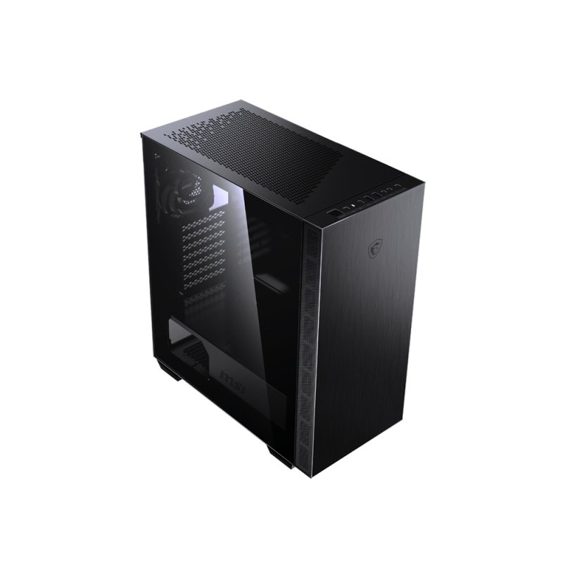 MSI MPG SEKIRA 100P 'S100P' Mid Tower Gaming Computer Case 'Black, 4x 120mm PWM Fans, USB Type-C, Tempered Glass Panel, 