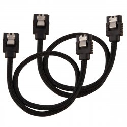 CORSAIR Premium-Sleeved-SATA-Kabel 2er Pack - Schwarz