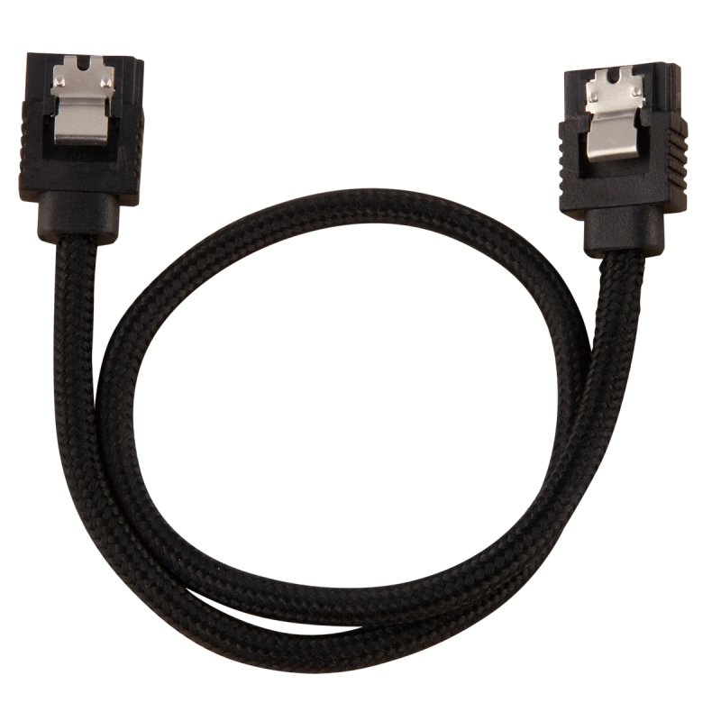 CORSAIR Premium-Sleeved-SATA-Kabel 2er Pack - Schwarz