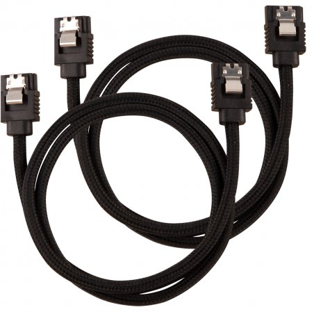 Corsair compatible Premium Sleeved SATA-Kabel 60cm - noir