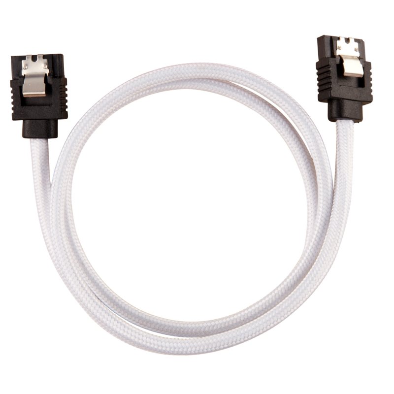 CORSAIR Premium-Sleeved-SATA-Kabel 2er Pack - Weiß