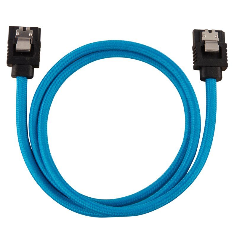 Corsair compatible Premium Sleeved SATA-Kabel 60cm - bleu