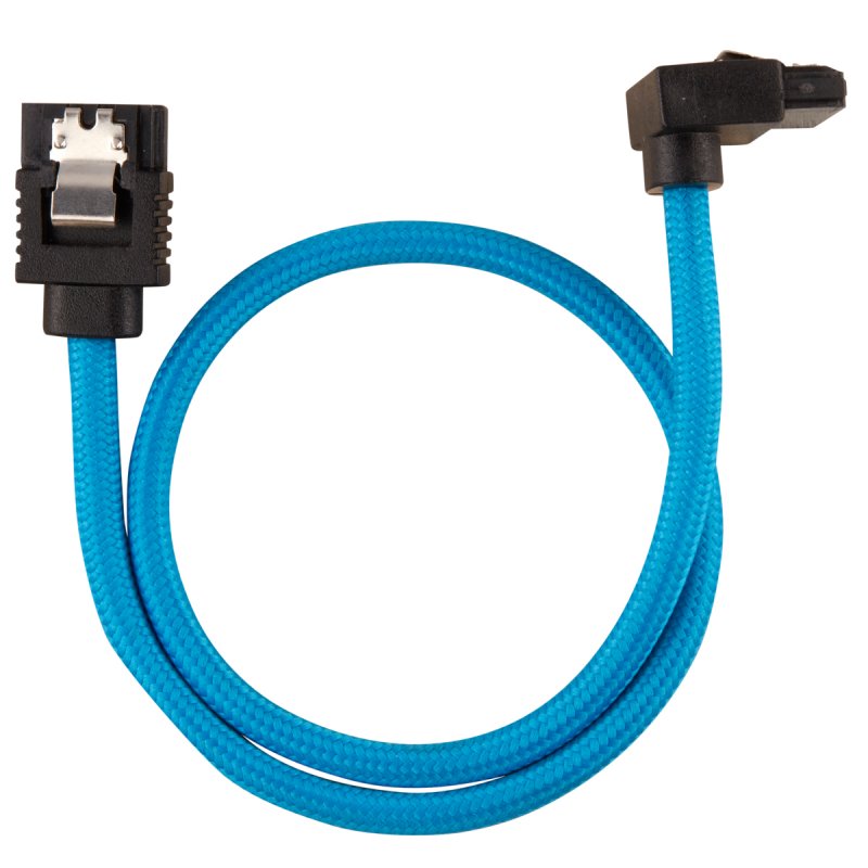 Corsair compatible Premium Sleeved SATA-Kabel gewinkelt 30cm - bleu