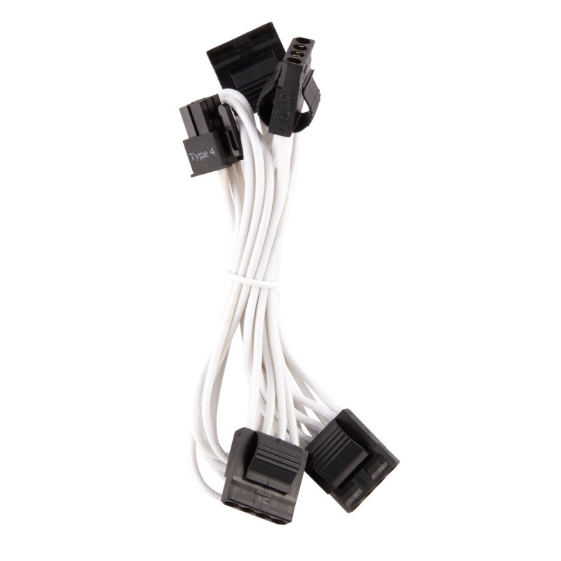 Corsair compatible Premium Pro Sleeved Kabel-Set (Gen 4) - weiß
