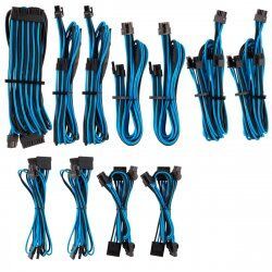 Corsair compatible Premium Pro Sleeved Kabel-Set (Gen 4) - blau/schwarz