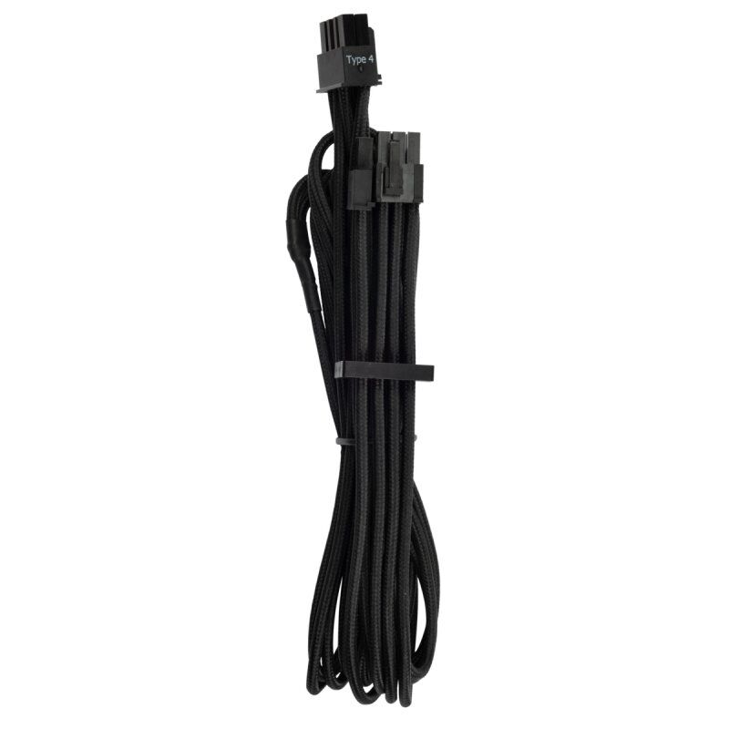 Corsair compatible Premium Sleeved PCIe Single-Kabel, Doppelpack (Gen 4) - schwarz