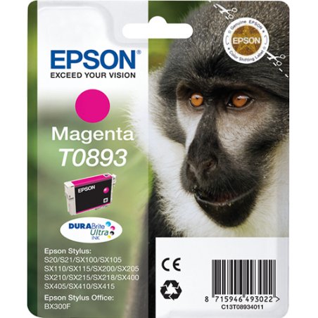 Epson Monkey Singlepack Magenta T0893 DURABrite Ultra Ink
