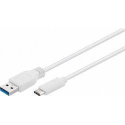 Goobay 67189 câble USB 0,2 m USB 3.2 Gen 1 (3.1 Gen 1) USB A USB C Blanc