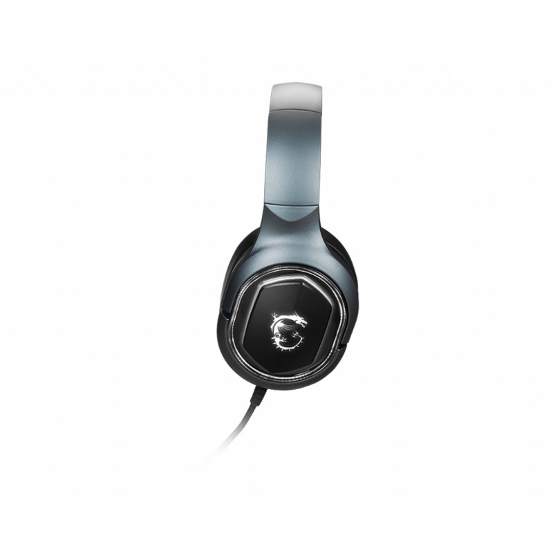 MSI IMMERSE GH50 7.1 Virtual Surround Sound RGB Gaming Headset 'Black with Ambient Dragon Logo, RGB Mystic Light, USB, i