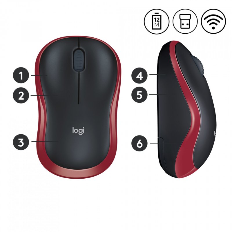Logitech M185 souris Ambidextre RF sans fil Optique 1000 DPI