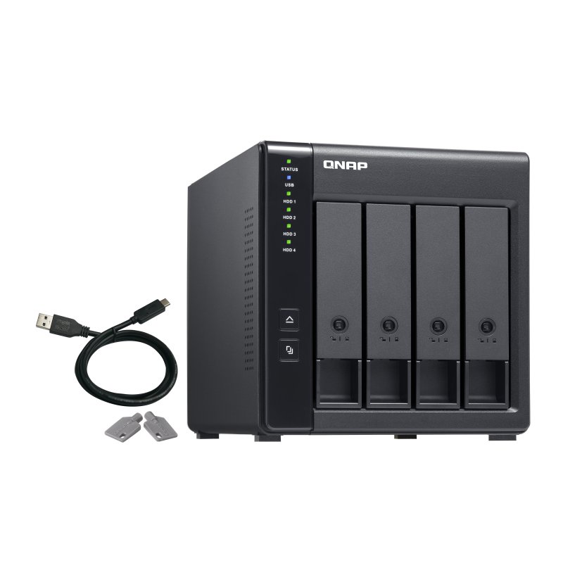 QNAP TR-004 storage drive enclosure HDD/SSD enclosure Black 2.5/3.5"