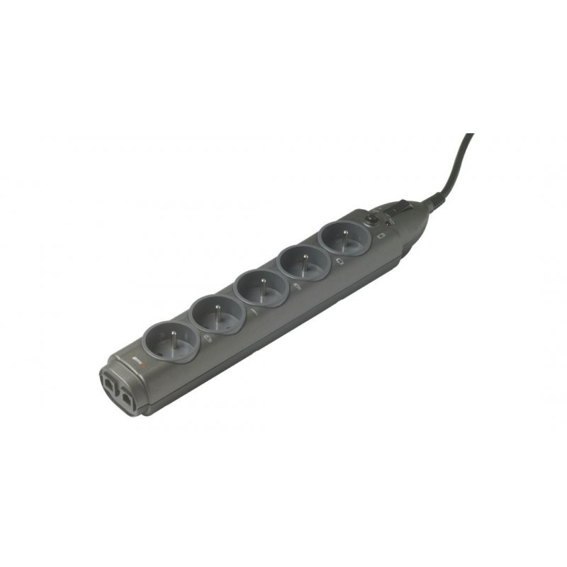 Infosec S5 LAN Noir 5 sortie(s) CA 250 V 1,8 m