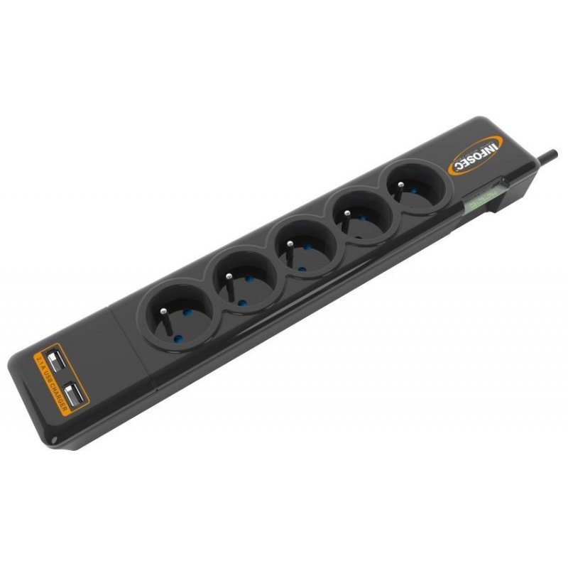 Infosec S5 USB NEO Black 5 AC outlet(s) 230 V 1.5 m