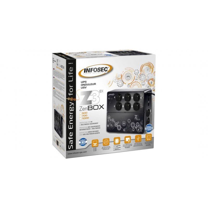 Infosec Z3 Zenergy Box 1000 alimentation d'énergie non interruptible 1 kVA 480 W 8 sortie(s) CA