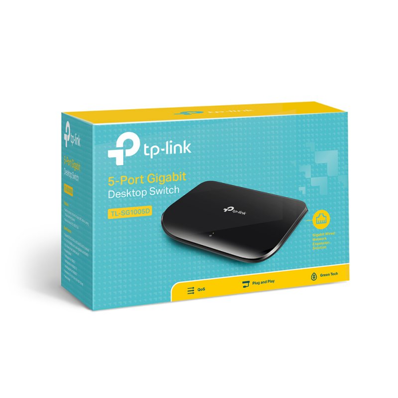 TP-Link compatible TL-SG1005D V6 Gigabit-Switch, 5-Port, unmanaged - schwar