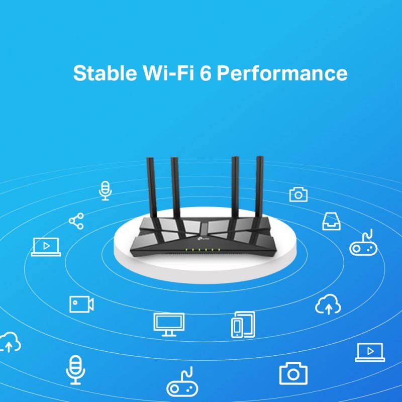 Routeur WiFi TP-Link compatible Archer AX10 WiFi 6 Bi-Bande (Noir)