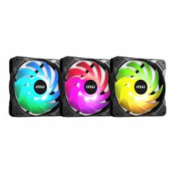 MSI MAX F12A-3 120mm ARGB Fan Kit - Case Accessory '3x 120mm ARGB PWM Fans, 600-1500 RPM, Mystic Lighting Sync'