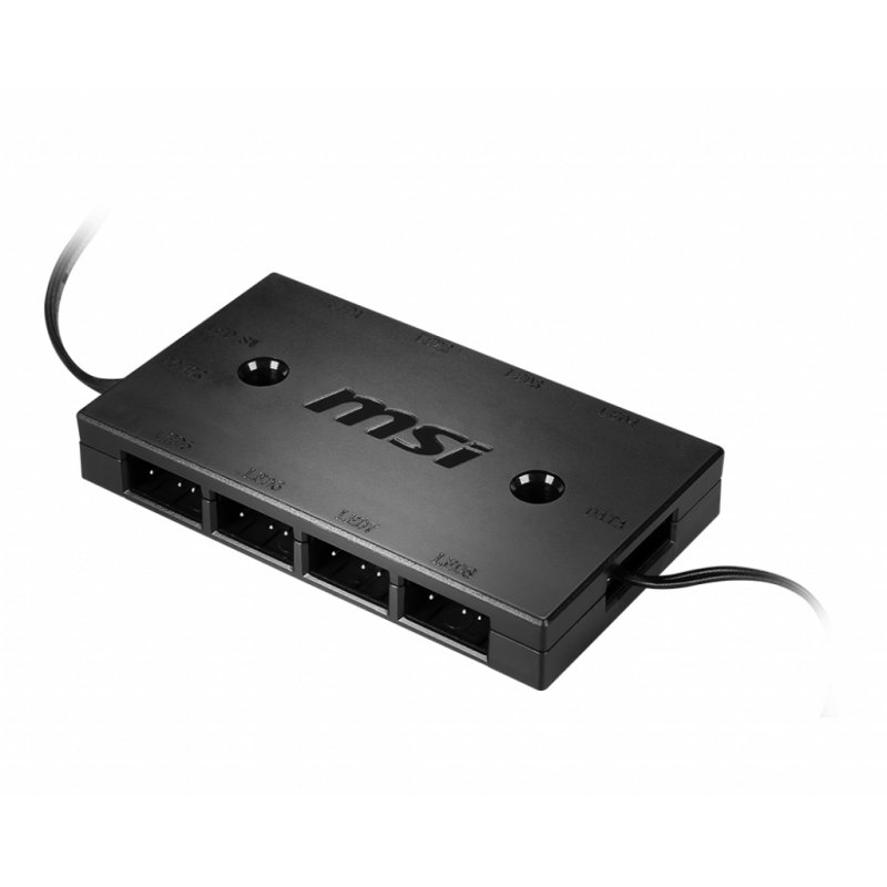 MSI MAX F12A-3H 120mm ARGB Fan Kit with Hub - Case Accessory '3x 120mm ARGB Fans, 600-1500 RPM, Mystic Lighting Sync, 8 