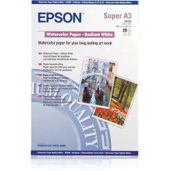 Epson WaterColor Paper - Radiant White, DIN A3+, 190g/m², 20 Sheets