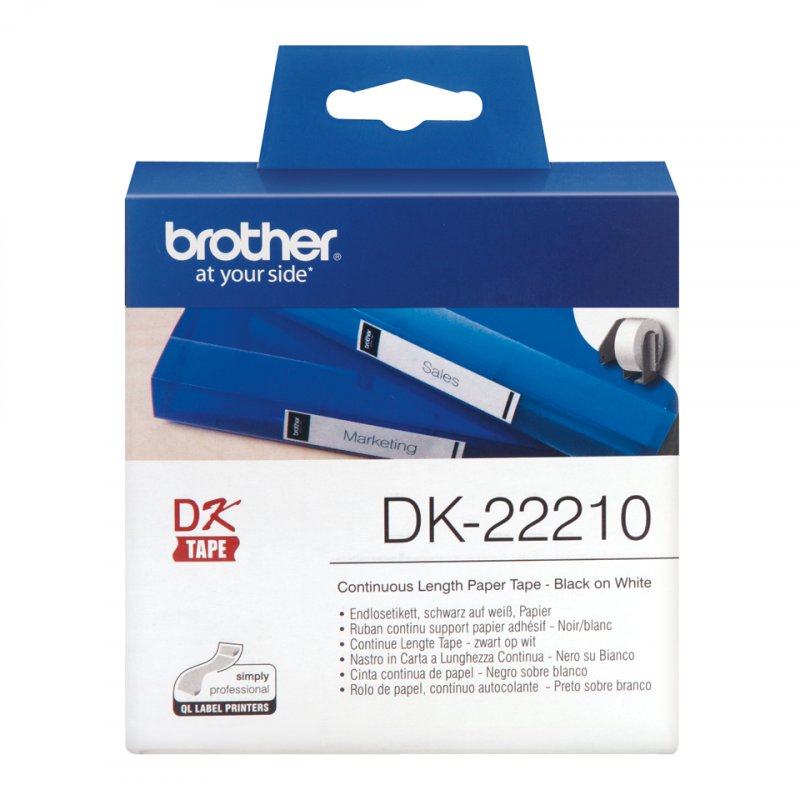 brother DK-22210 Etiquettes en continu papier, 29mm x 30,48m