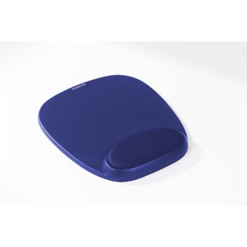 tapis de souris avec repose-poignet en mousse (coloris bleu)