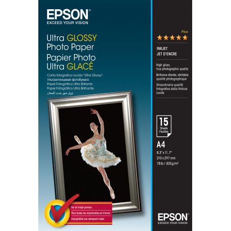 PAPIER PHOTO ULTRA GLACE A4 15 F 300G STYL PHOTO R200