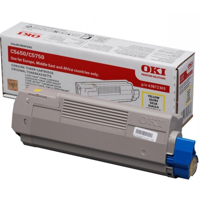 OKI compatible Toner pour OKI compatible C5650/C5650N/C5750/C5750N, jaune