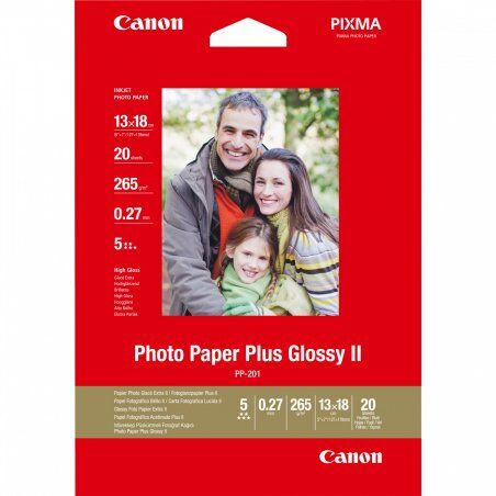 Canon Photo Paper Plus Glossy II PP-201 - Fotopapier - 20 Blatt - 130 x 180 mm - 260 g/m²