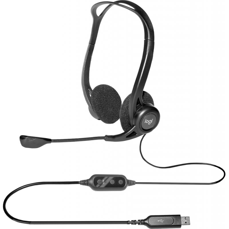 Logitech PC Headset 960 USB, noir, port USB