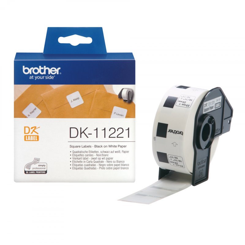 brother DK-11221 Etiquettes carrées, 23 x 23 mm
