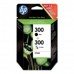 HP 300 pack de 2 cartouches d'encre noir/trois couleurs authentiques